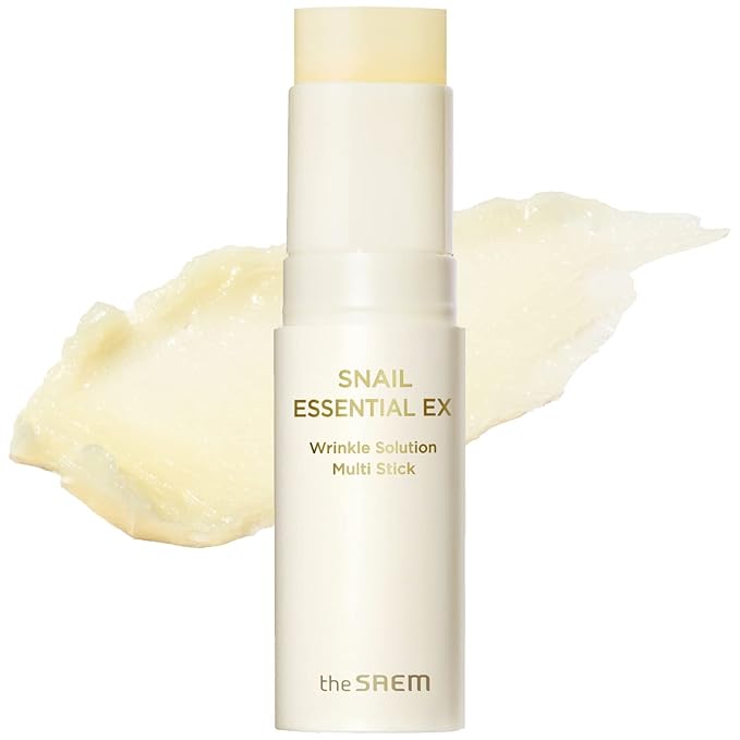 THESAEM Snail Essential EX Wrinkle Solution Multi-Purpose Balm Stick – Anti Aging & Moisturizing – Face & Eye Treatment – With Snail Collagen & Honey for Moist Glow, 0.4oz.-BrightBean Baby
