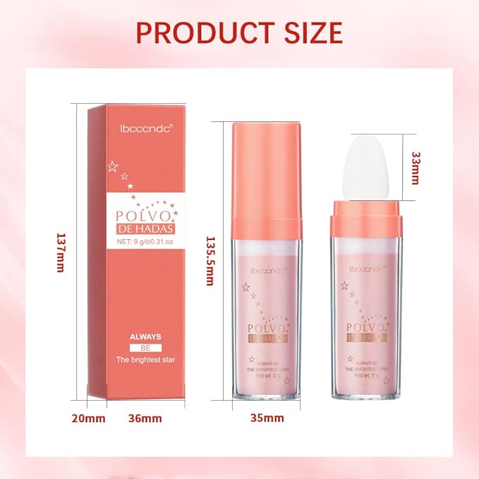 Highlight Polvo De Hadas, Fairy Highlighter Powder, Brightening Whole Body, Natural Three-Dimensional Face Contouring Clavicle Pat Powder, Highlighter Makeup (Gold)-BrightBean Baby