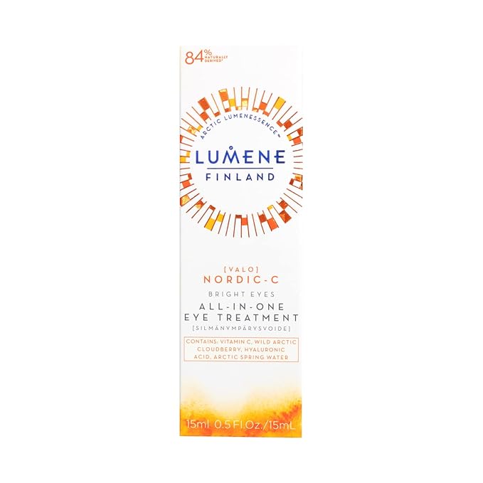 Lumene Bright Eyes All-In-One Eye Treatment - Eye Cream for Dark Circles and Puffiness - Hydrating Eye Cream with Vitamin C + Hyaluronic Acid - Fragrance-Free + Vegan (15mL)-BrightBean Baby