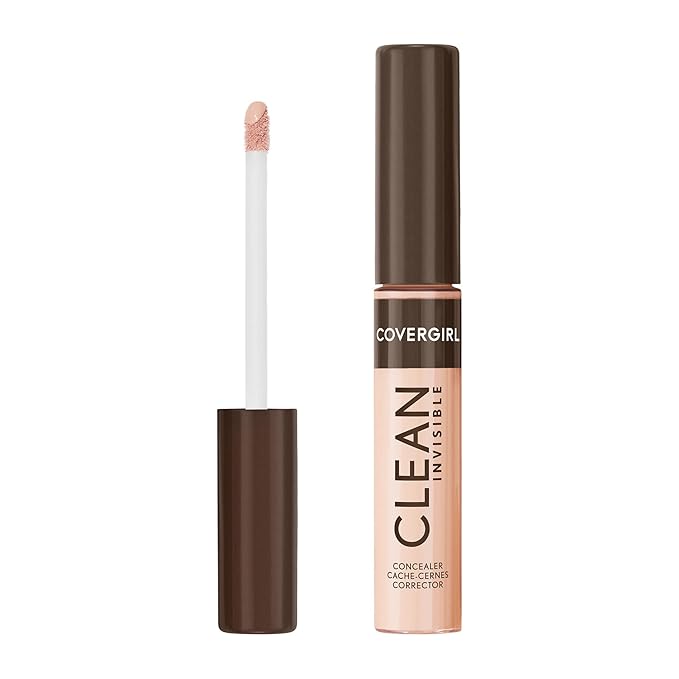 Covergirl Clean Invisible Concealer, Lightweight, Hydrating, Vegan Formula, Light Beige 107, 0.23oz-BrightBean Baby