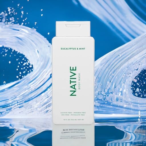 Native Body Wash Contains Naturally Derived Ingredients | For Women & Men, Sulfate, Paraben, & Dye Free Leaving Skin Soft and Hydrated | Eucalyptus & Mint 18 oz - 2 Pk-BrightBean Baby
