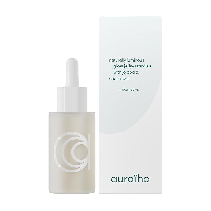 Auraiha Glow Jelly Highlighting Serum - Jojoba & Cucumber Infused Superfood Elixir - Intense Hydration for Radiant, Healthy Glow - Vegan - 1 fl oz (stardust, 1oz)-BrightBean Baby