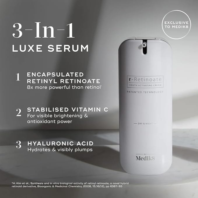 Medik8 R-Retinoate Day & Night - Hydrating, Skin Plumping Vitamin A Serum - Reduces Fine Lines, Wrinkles - Gentle Vitamin C Infusion - 1.7 oz-BrightBean Baby