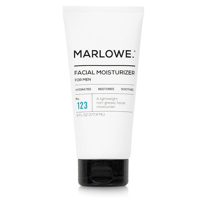 MARLOWE. No. 123 Men's Facial Moisturizer 6 oz, Lightweight Daily Face Lotion for Men, Includes Natural Extracts to Hydrate, Soothe & Restore, Light Aloe Citron Scent-BrightBean Baby