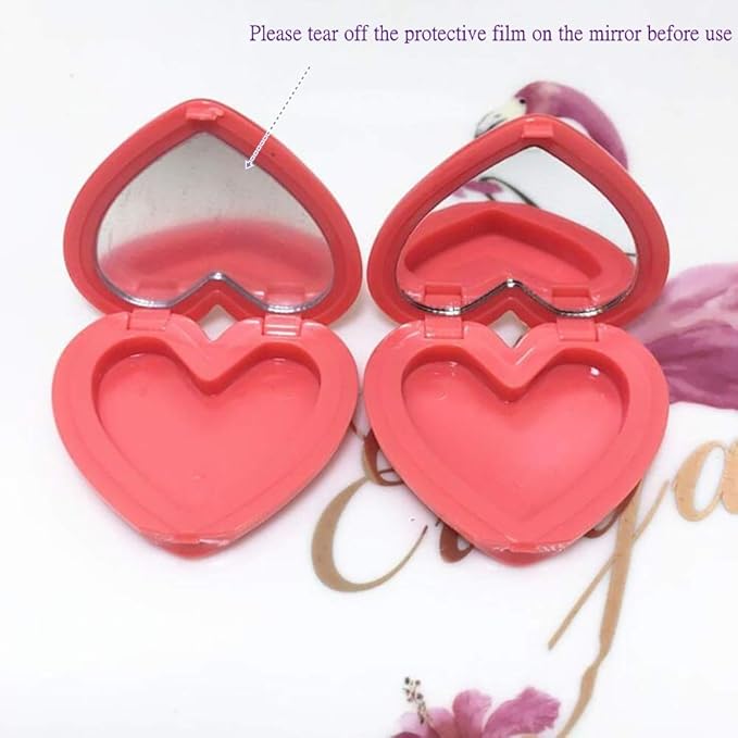 RONRONS 8 Pack Empty Eyeshadow Palette Mini Heart Shaped Lipstick Container Case DIY Cosmetics Container with Mirror-BrightBean Baby