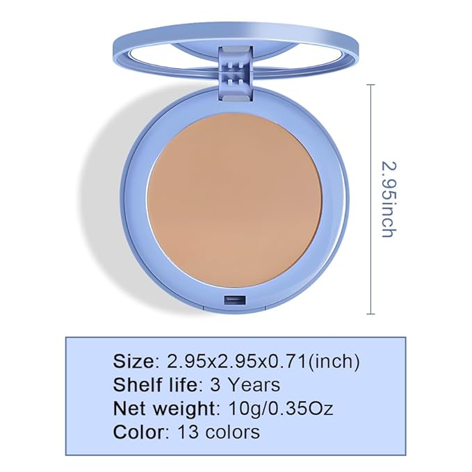 evpct Kaely Oil Control Pressed Face Powder, Get Smooth Flawless Fine Lines and Lightweight Finishing Foundation, Control Shine Long Lasting Waterproof Face Setting Powder Cosmetic, 12 Radiant Sand-BrightBean Baby