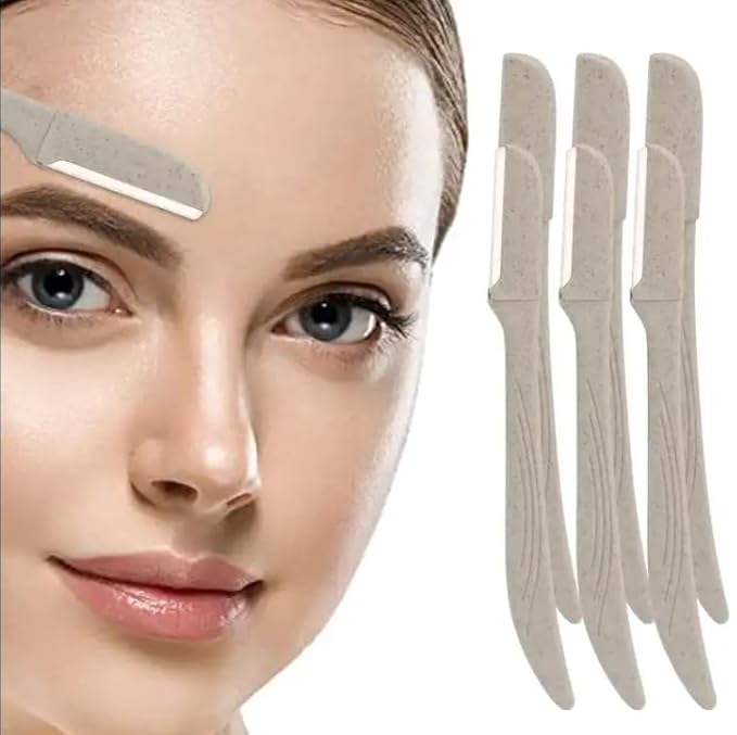 Micro Grooved Derma Blades Facial Razor, Wheat Straw Facial Razor for Women and Men, Eyebrow Razor, Bikini Razor, Hair Trimmer, Facial Hair Remover