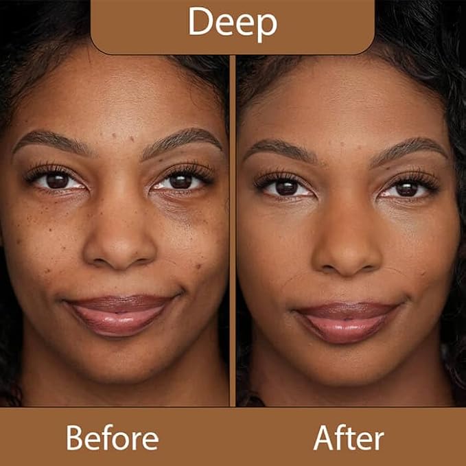 LUMINESS Silk Airbrush Spray Foundation & Buffing Brush Kit – Full Coverage Foundation & Dual-Sided Buffing Brush - Buildable Coverage, Anti-Aging Formula Hydrates & Moisturizes (Shade - Deep)-BrightBean Baby