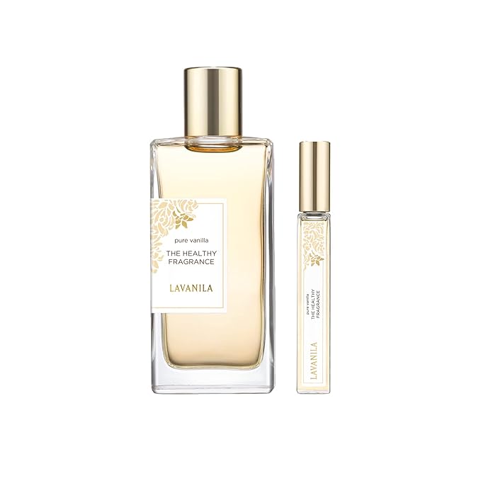 Lavanila Pure Vanilla Perfume Set for Women (1.7 Fl Oz + 10ml Roller-Ball) - Pure Madagascar Vanilla Fragrance, Clean and Natural Eau de Parfum Made In USA-BrightBean Baby