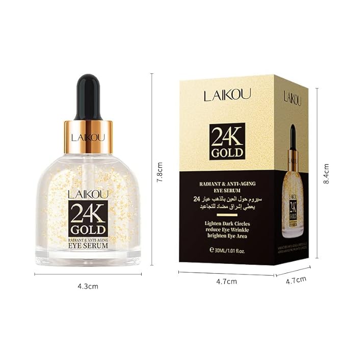 AKARY 24K Gold Eye Serum, Under-eye Firming Serum for Reduces Puffy Eyes, Dark Circles, Fine Lines, Under Eye Bags, Tightening, Hydrating Face Serum, Treatment for Skin Care with Nicotinamide and Vitamin E-BrightBean Baby