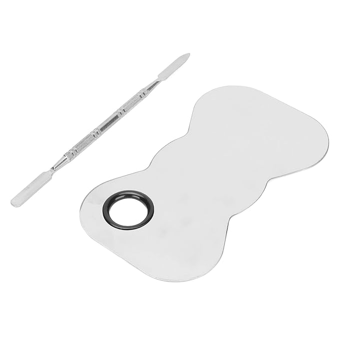 Cosmetic Makeup Palette Spatula, Mixing Bow Shape Stainless Steel Makeup Palette for Cosmetic Blend