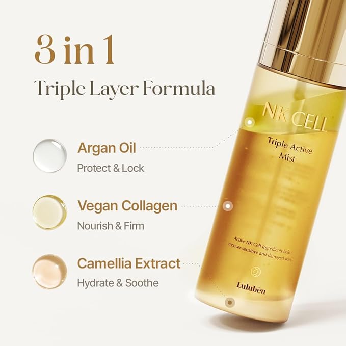 Triple Active Mist, Korean Skincare Glow Spray Serum, Hydrating All-in-One Face Treatment for Radiant, Dewy Skin, Lightweight Daily Routine Care with NK Cell Technology-BrightBean Baby