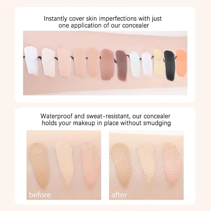Mallofusa Single Color Face Makeup Concealer Foundation Palette Moisturizing 0.49oz (Black)-BrightBean Baby
