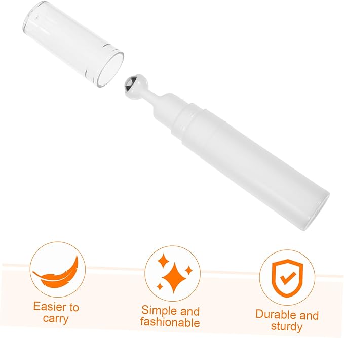 balacoo Creami Buttercream Essential Oil Eye Creams Refillable Cream Bottle Empty Roller Ball Applicator Eye Cream Applicator White Portable Acrylic Dispensing Bottle Travel-BrightBean Baby