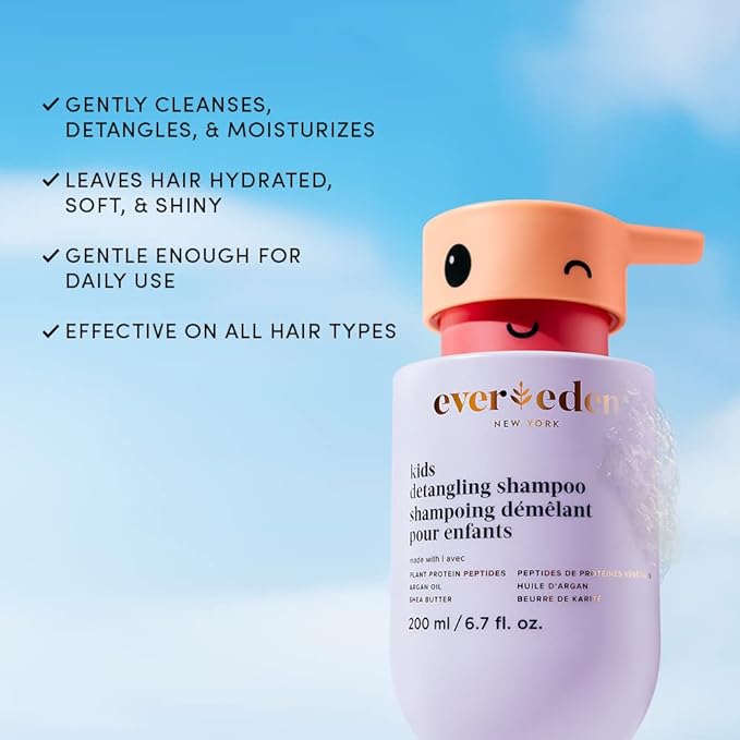 Evereden Kids Shampoo | Tear-Free Detangling Shampoo for Girls with Curly or Straight Hair | Clean, Non-Toxic, and Gentle Haircare | Sulfate-Free, Hypoallergenic, Safe for Daily Use | 6.7 fl oz-BrightBean Baby