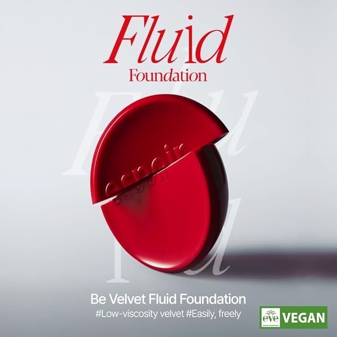 Espoir Be Velvet Fluid Foundation #20 Vanilla 1.05oz | Luxurious Velvet Finish | Thin, Dense Coverage Matte Foundation | Long-Lasting Hydrated Radiance Liquid Foundation | Korean makeup Foundation-BrightBean Baby