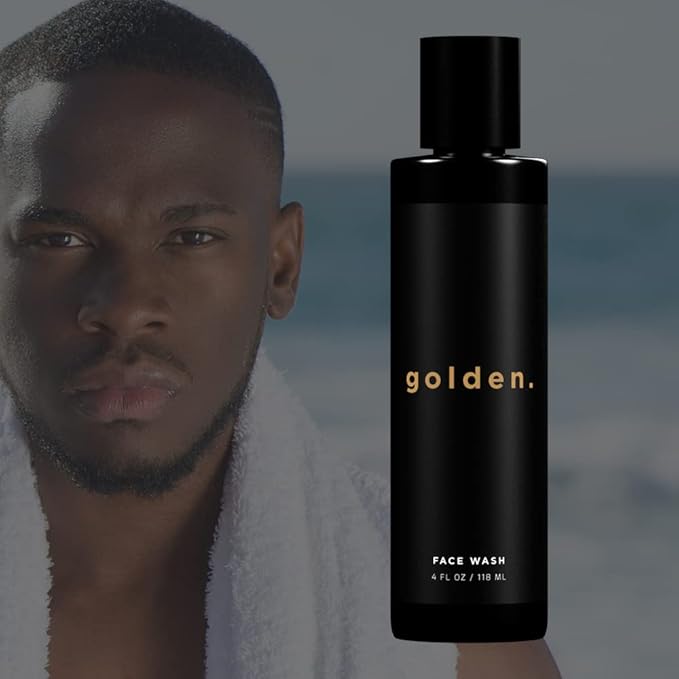 Golden Grooming Co. Men Face Wash with Aloe Vera & Vitamin E - Facial Cleanser for Men - Organic & Nature-Based - Ideal for Sensitive and Oily Skin - Rich Foaming Daily Cleanser - 4 oz.-BrightBean Baby