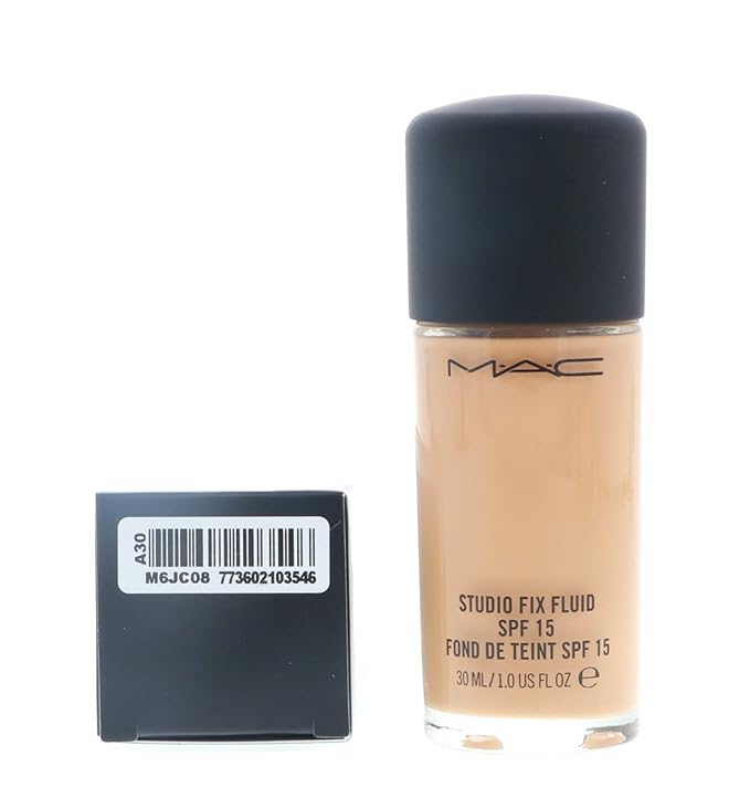 MAC Studio Fix Fluid Foundation SPF5, NC42, 1 Count, 1 Ounce-BrightBean Baby