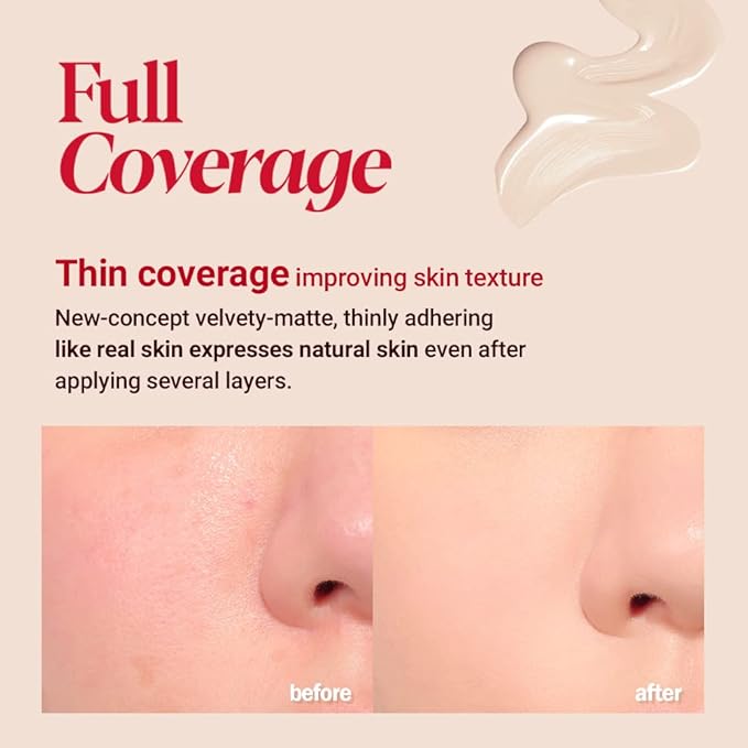Espoir Pro Tailor Foundation Be Velvet SPF22 PA++ #5 Beige 1.01 fl oz | Powerful Lastingness Cover | Thin Coverage Improving Skin Texture | Velvety Formula without any Dry Feeling | Korean Makeup-BrightBean Baby