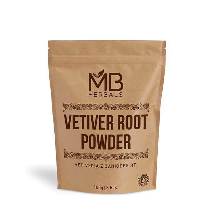 MB Herbals Vetiver Powder 100 Gram (3.5 oz) | Khus Powder | Vetiveria Zizanioides Root Powder-BrightBean Baby