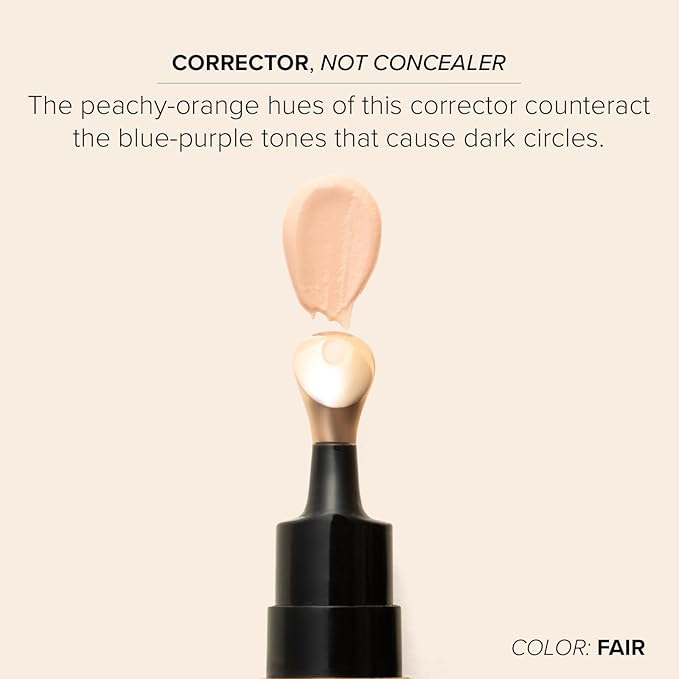 DRMTLGY Luminous Eye Corrector SPF 41, Under Eye Color Corrector for Dark Circles, Anti-Aging Tinted Eye Cream, Hydrating Eye Serum with Peach Undertone, Fair-BrightBean Baby