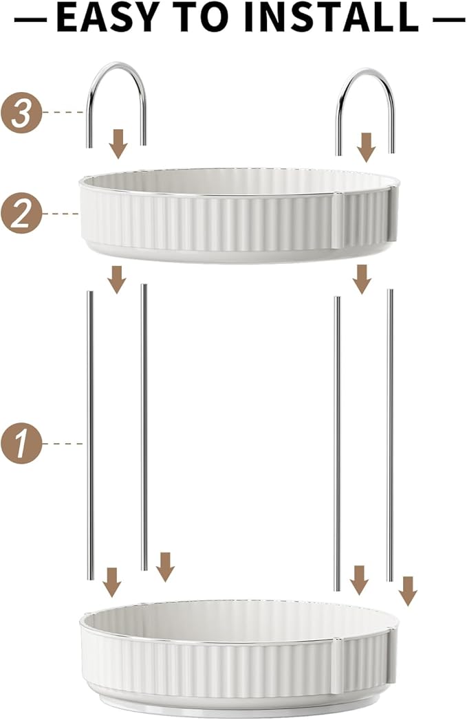 Rotating Makeup Organizer for Vanity, 2 Tier High-Capacity Skincare & Makeup Storage, Perfume Organizer, Cosmetic Dresser, Countertop 360 Spinning-BrightBean Baby