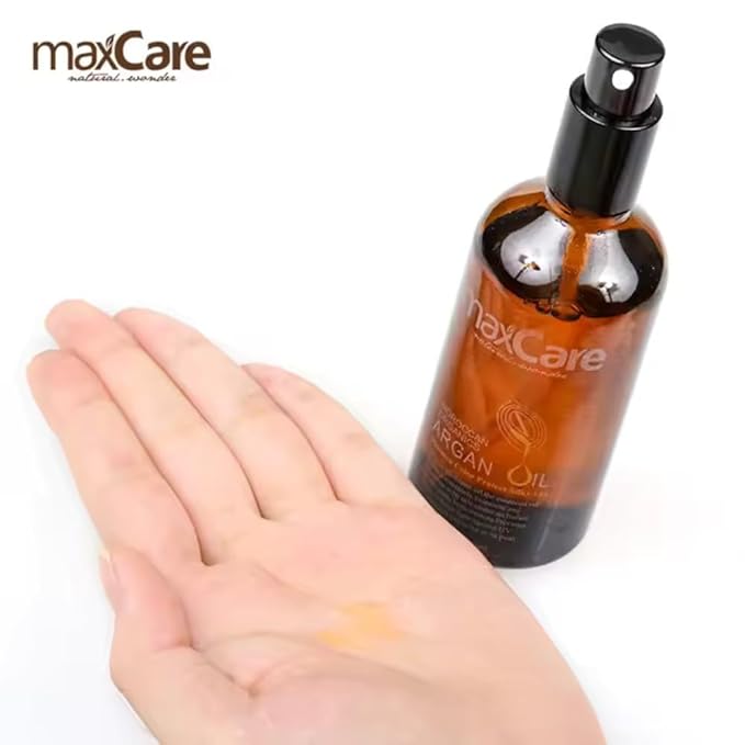 MaxCare Moroccan Argan Oil Hair Serum – Color Protect & Nourishing Treatment for Frizz Control, Shine & Heat Protection, 100ml – Lightweight, Non-Greasy, Sulfate-Free-BrightBean Baby