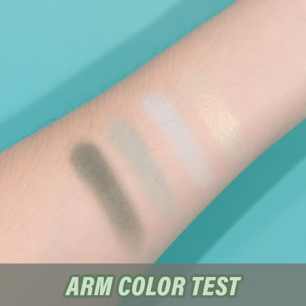 Light Green 4Colors Eyeshadow Makeup Palette,Mint Green Natural Neutral Powde Eye Shadow Palettes for Older Women,Long Lasting Naturing-Looking,Lightweight,Waterproof,Eye Makeup Kit Travel Size,Vegan-BrightBean Baby