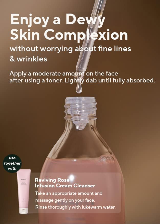 AROMATICA Reviving Rose Infusion Serum 3.38oz / 100ml, Vegan, Rejuvenating Hydration Serum, Vitality Serum for dry skin | with Damask Rose Water and Rose Oil-BrightBean Baby