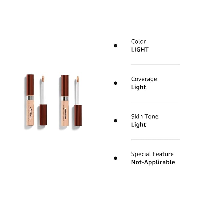 COVERGIRL Clean Invisible Concealer, Light 125, 0.32 Fl Oz, 2 Count-BrightBean Baby