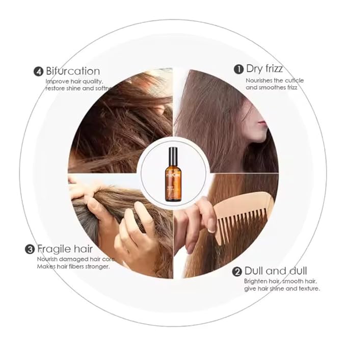MaxCare Moroccan Argan Oil Hair Serum – Color Protect & Nourishing Treatment for Frizz Control, Shine & Heat Protection, 100ml – Lightweight, Non-Greasy, Sulfate-Free-BrightBean Baby