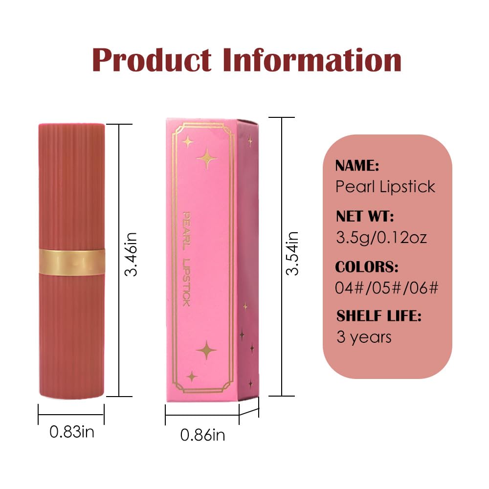 3Pcs Metallic Lipstick for Women,Lightweight Shimmer Frosted Lipstick,Glitter Lip Gloss Stain Long Lasting Waterproof Smudge Proof 24 Hour Full Coverage Lip Makeup,Vegan(04,05,06)-BrightBean Baby