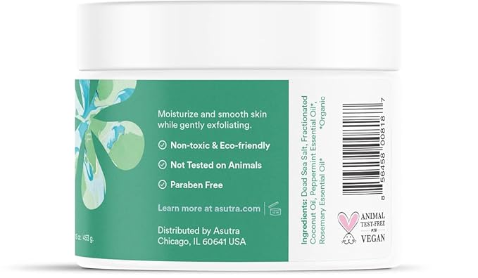 ASUTRA Dead Sea Salts Essential Oil Body Scrub Bundle – 3, Full-Size 16 oz Body Scrubs – Refreshing Jasmine, Sensual Rose, Purifying Peppermint – Ultra Hydrating, Gentle, and Moisturizing-BrightBean Baby