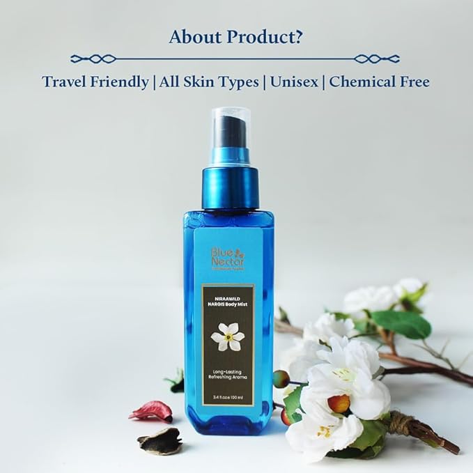 Blue Nectar Chamba Wild Nargis Body Mist for long lasting freshness and aromatic body odor (3.4 Fl oz)-BrightBean Baby