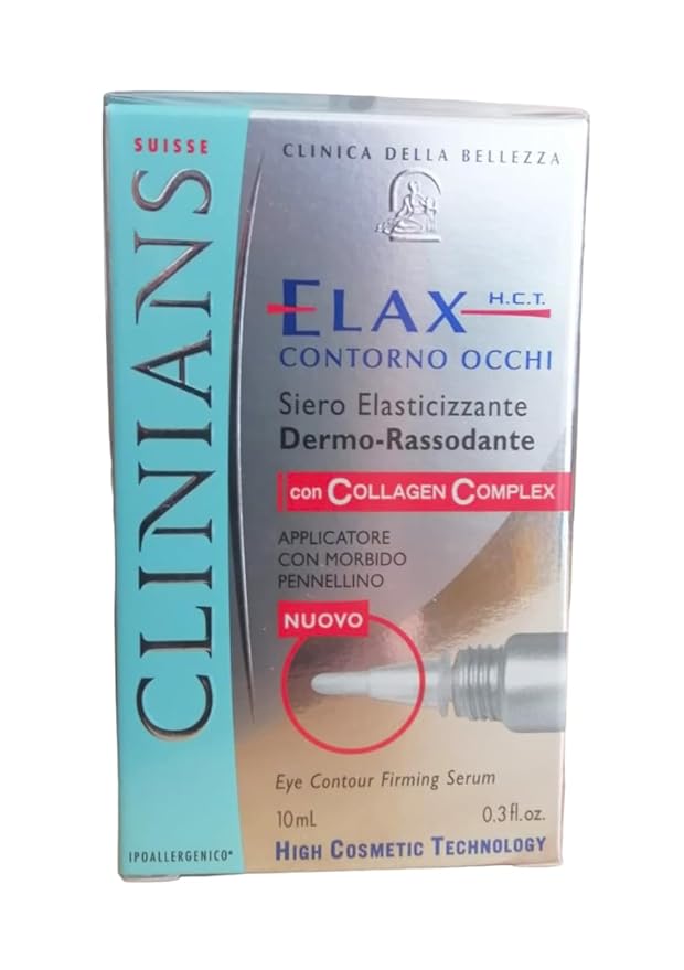 Suisse Clinica Della Bellezza Elax HCT Collagen Complex Eye Contour Firming Serum From Italy, 0.3 Oz.-BrightBean Baby