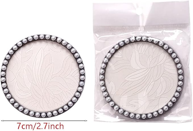 1 Pc Resin Nail Art Palette Nail Art Display Holder Round Inlay Rhinestone Makeup Palette Nail Painting Palette Gel Polish Colors Mixing Pallet (White)-BrightBean Baby