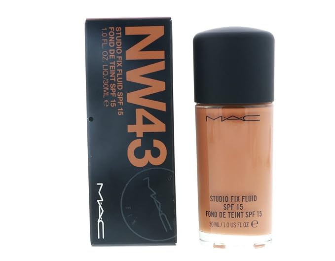 M.A.C. Studio Fix Fluid Foundation SPF 15 Boxed, NW43, 1 Count (A10)-BrightBean Baby