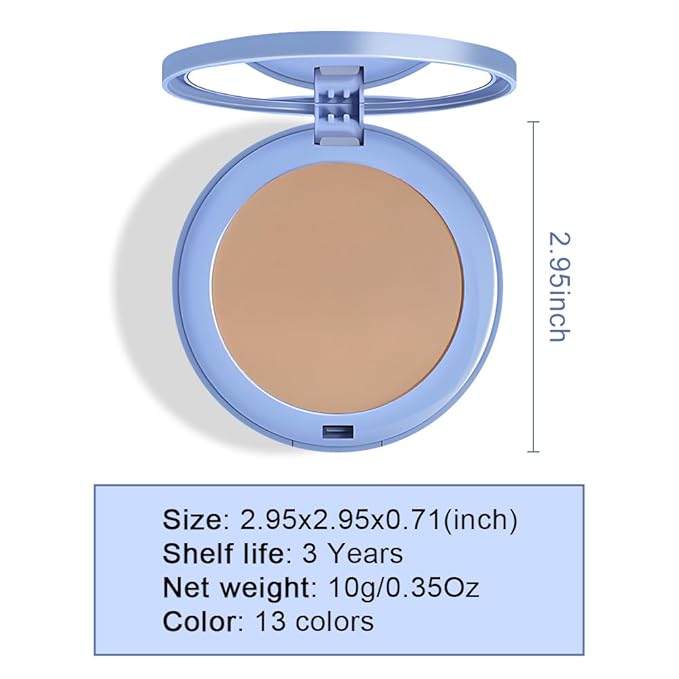 evpct Kaely Oil Control Pressed Face Powder, Get Smooth Flawless Fine Lines and Lightweight Finishing Foundation, Control Shine Long Lasting Waterproof Face Setting Powder Cosmetic, 10 Sand-BrightBean Baby