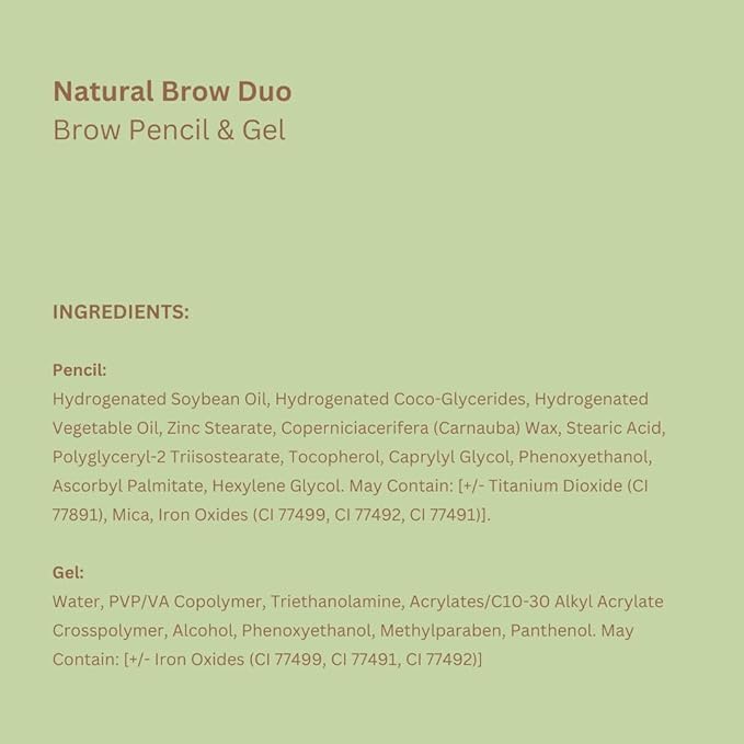 Pixi Natural Brow Duo - Natural Blonde, Precision Pencil & Tinted Gel, Waterproof Brow Shaper for All-Day Hold, Paraben-Free, 0.2oz-BrightBean Baby