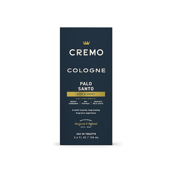 Cremo Cologne for Men - Palo Santo Mens Cologne Spray - A Combination of Bright Cardamom, Dry Papyrus and Aromiatic Palo Santo, Fragrances For Men, 3.4 Fl Oz-BrightBean Baby