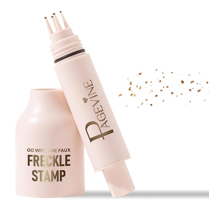 Freckle Stamp Pen, Waterproof Fake Freckles Makeup Tool, Upgrade Liquid Faux Freckles Pen, Quick-Dry, Long-Lasting, Lifelike, Natural Sunkissed Makeup, with Multi-Prong Precision Stamp Head (Light)-BrightBean Baby
