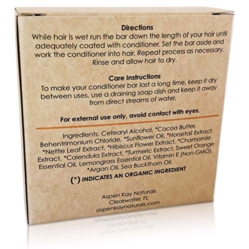 Solid Lemongrass & Sweet Orange Conditioner Bar, Natural & Organic, For All Hair Types Including Frizzy, Sulfate-Free & Cruelty-Free, 2.3 Ounce (2-Pack)-BrightBean Baby
