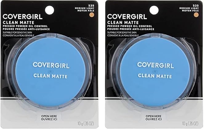 COVERGIRL Clean Matte Pressed Powder Medium Light, 35 Ounce (packaging may vary) (Pack of 2)-BrightBean Baby