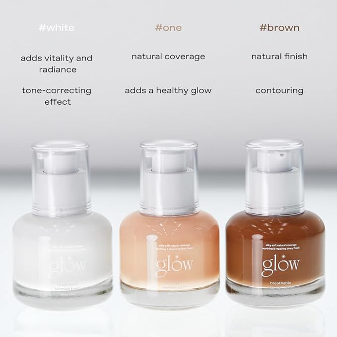 glow breathable blemish balm #one : Cruelty-Free & Artificial Fragrance-Free, Essential Oil-Free, Gluten-Free, lightweight & hydrating bb cream that feels like skincare, 1 Fl Oz-BrightBean Baby