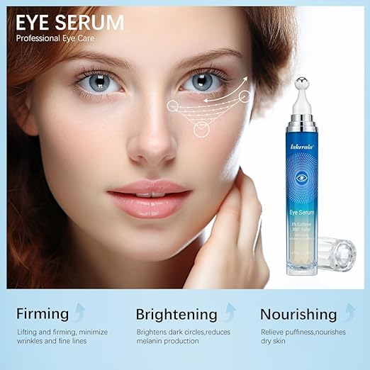 Caffeine Eye Serum for Dark Circles, Puffiness, Bags Under Eyes, Illuminating Eye Serum, Retinol Eye Serum, Anti-Aging Eye Serum for Dark Circles, Age Spots, Fine Lines, Wrinkles-BrightBean Baby