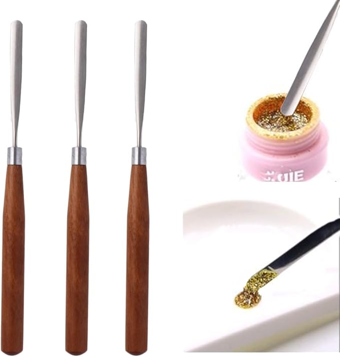 Stainless Steel Nail Art Spatula Cosmetic Makeup Palette Spatula Spoon Cream Stirring Rod Mixing Tool Manicure Accessories For Women-BrightBean Baby