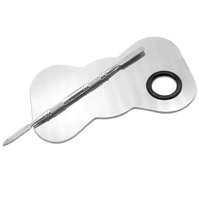 2 Pack Professional Makeup Palette, 2 Types Pro Lady Stainless Steel Cosmetic Artist Spatula with Spatula Tool for Mixing Foundation-BrightBean Baby