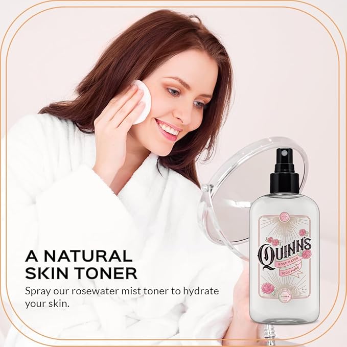 Quinn’s Rose Water - Hydrating Facial Toner Spray, Rosewater for Hair, Skin & Face Mist, 8 Ounce-BrightBean Baby