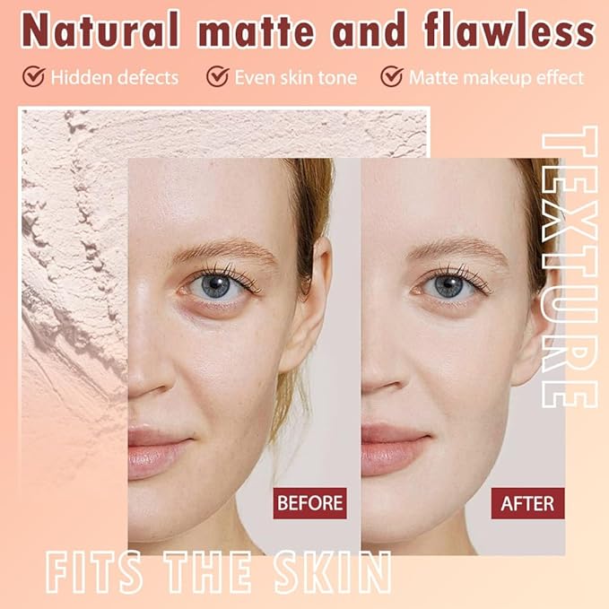 Oil Control Face Pressed Powder, Matte powder setting powder, long-lasting and waterproof loose powder, Flawless Lightweight Face Cosmetics, Cruelty-free, (01, 1 Pcs)-BrightBean Baby