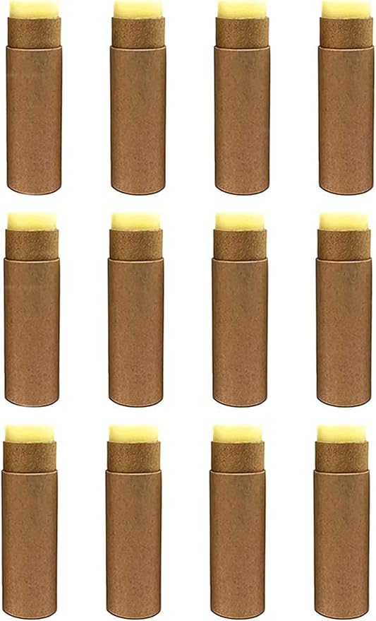 12 Pcs 0.3 Oz Paperboard Lip Balm Tubes 10ml Empty Cardboard Krafts Tubes Lipstick Tube Refillable Lip Gloss Container Solid Perfume Tubes Chapstick Container for DIY Cosmetic Samples Deodorant(Brown)-BrightBean Baby